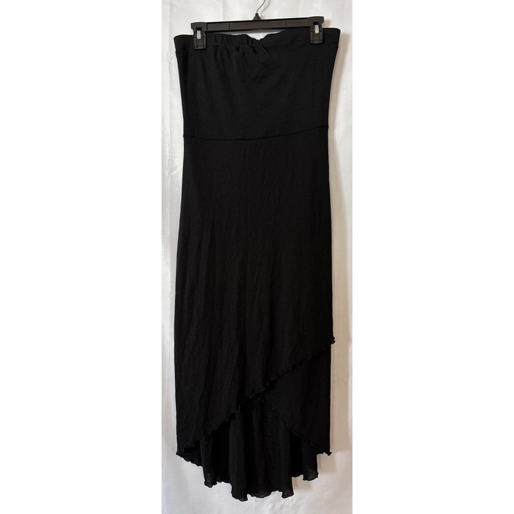 Vtg Y2K Charlotte Russe Dark Romantic‎ Goth Asymmetrical Strapless Midi Dress L